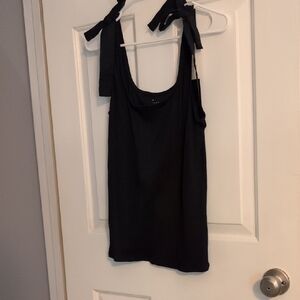 a new day Black Tie-Shoulder Tank Top